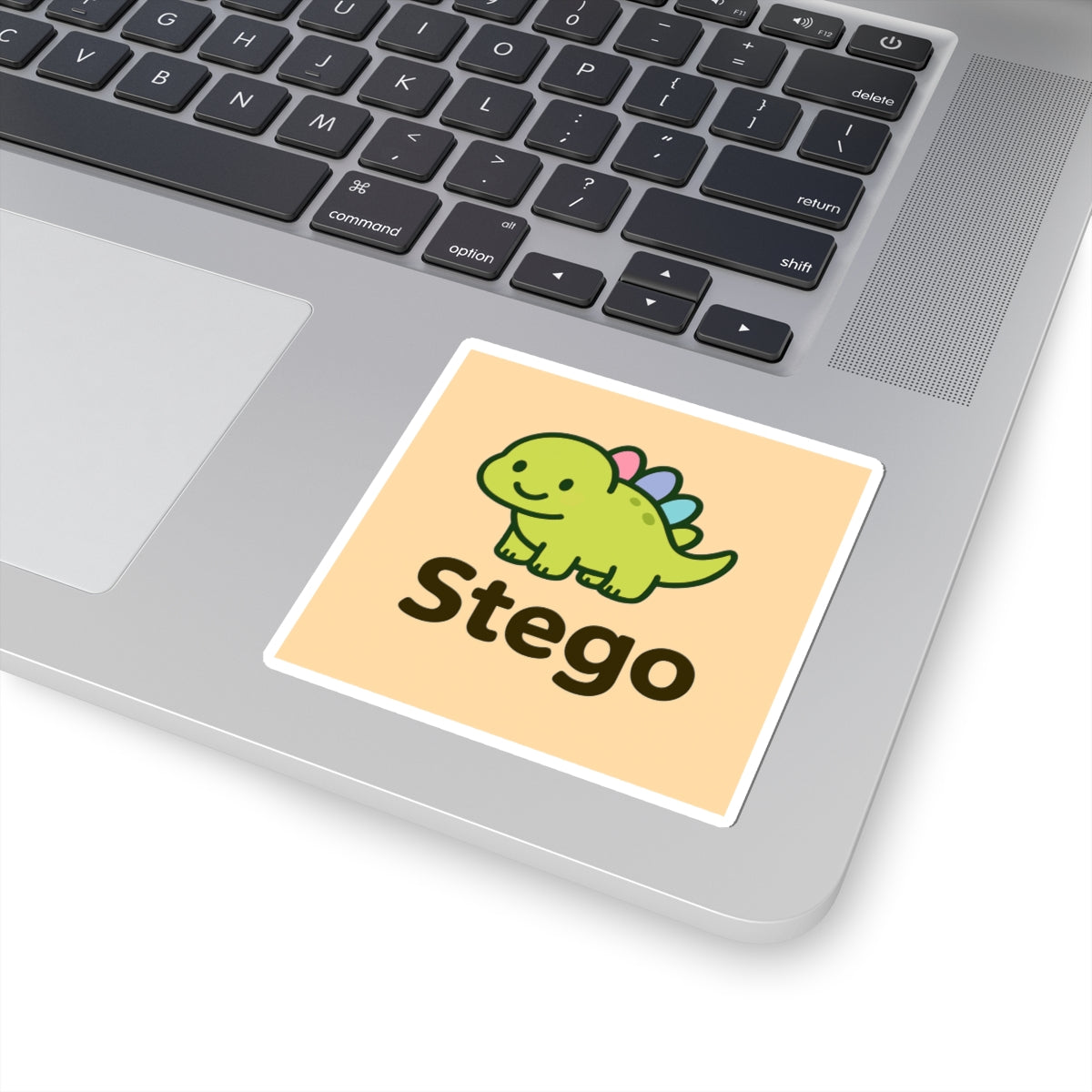 Cute Stego Dinosaur Sticker — Kawaii Green Dino Kiss-Cut Decal