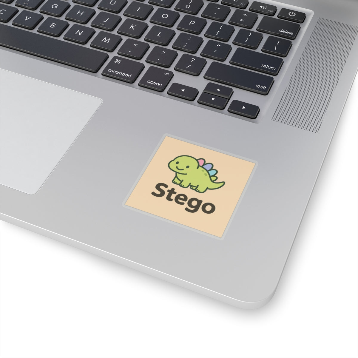 Cute Stego Dinosaur Sticker — Kawaii Green Dino Kiss-Cut Decal