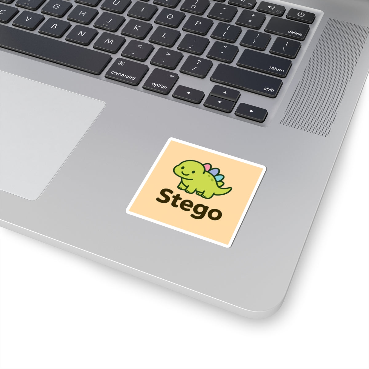 Cute Stego Dinosaur Sticker — Kawaii Green Dino Kiss-Cut Decal