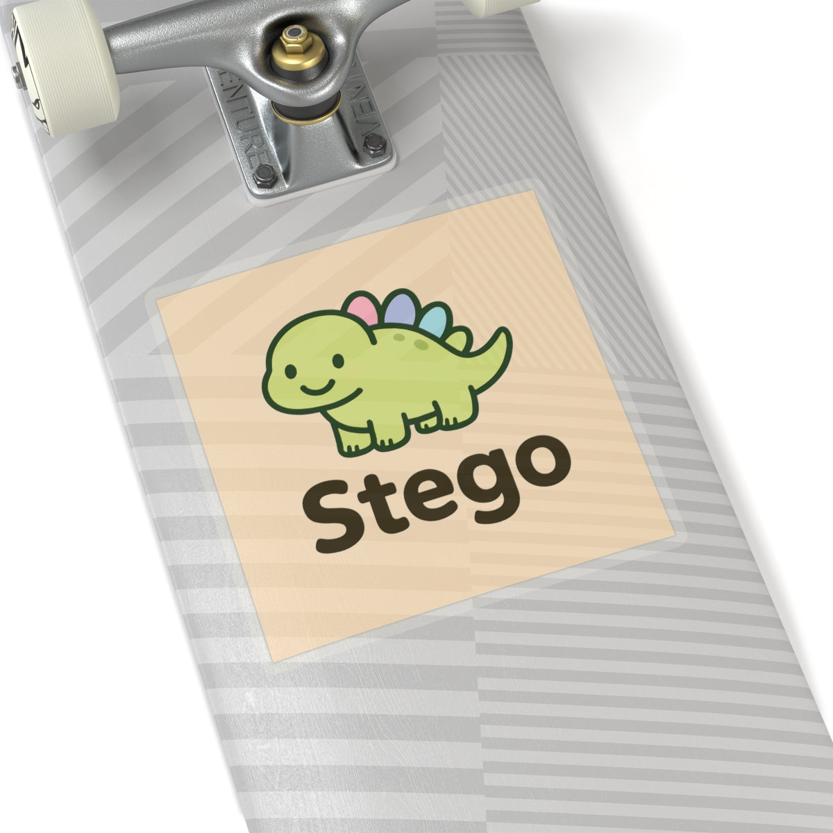 Cute Stego Dinosaur Sticker — Kawaii Green Dino Kiss-Cut Decal
