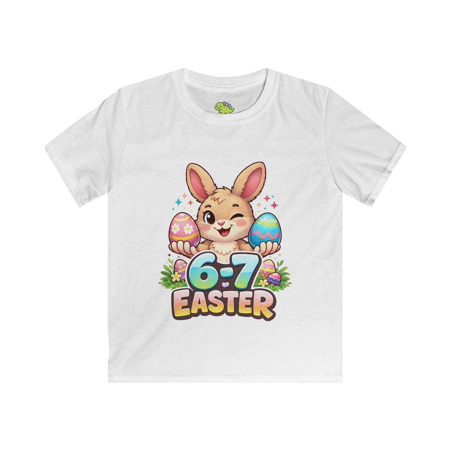Kids 6-7 Easter Bunny T-Shirt - Cute Easter Egg Hunt Shirt
