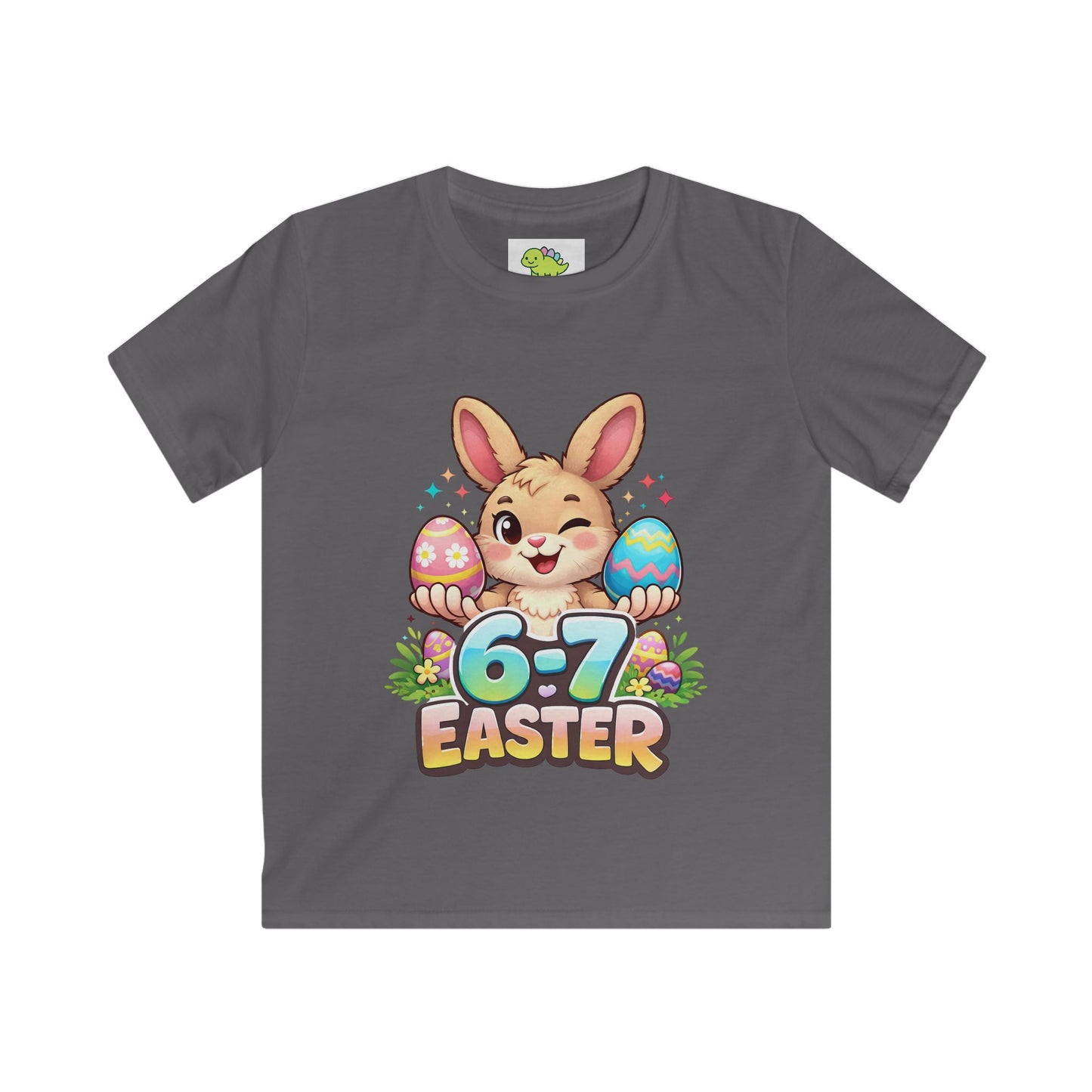 Kids 6-7 Easter Bunny T-Shirt - Cute Easter Egg Hunt Shirt
