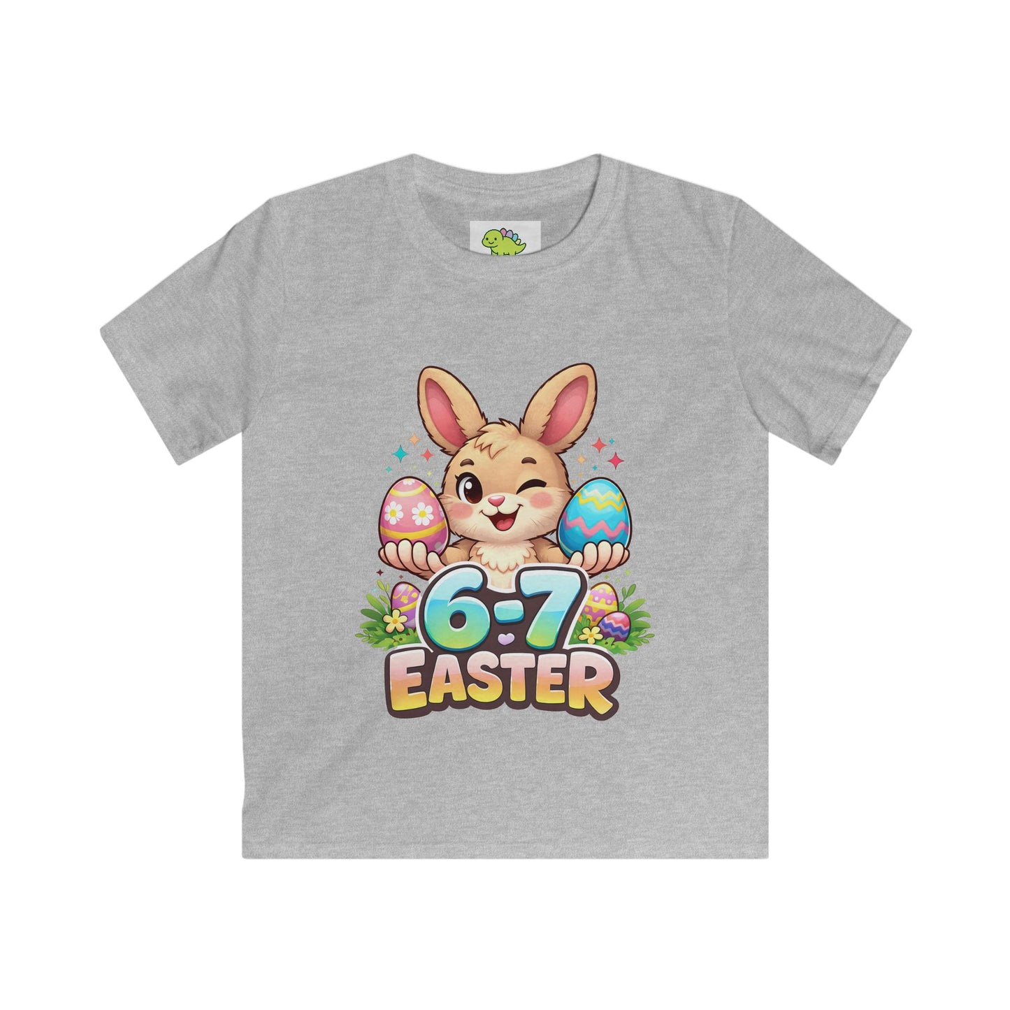 Kids 6-7 Easter Bunny T-Shirt - Cute Easter Egg Hunt Shirt