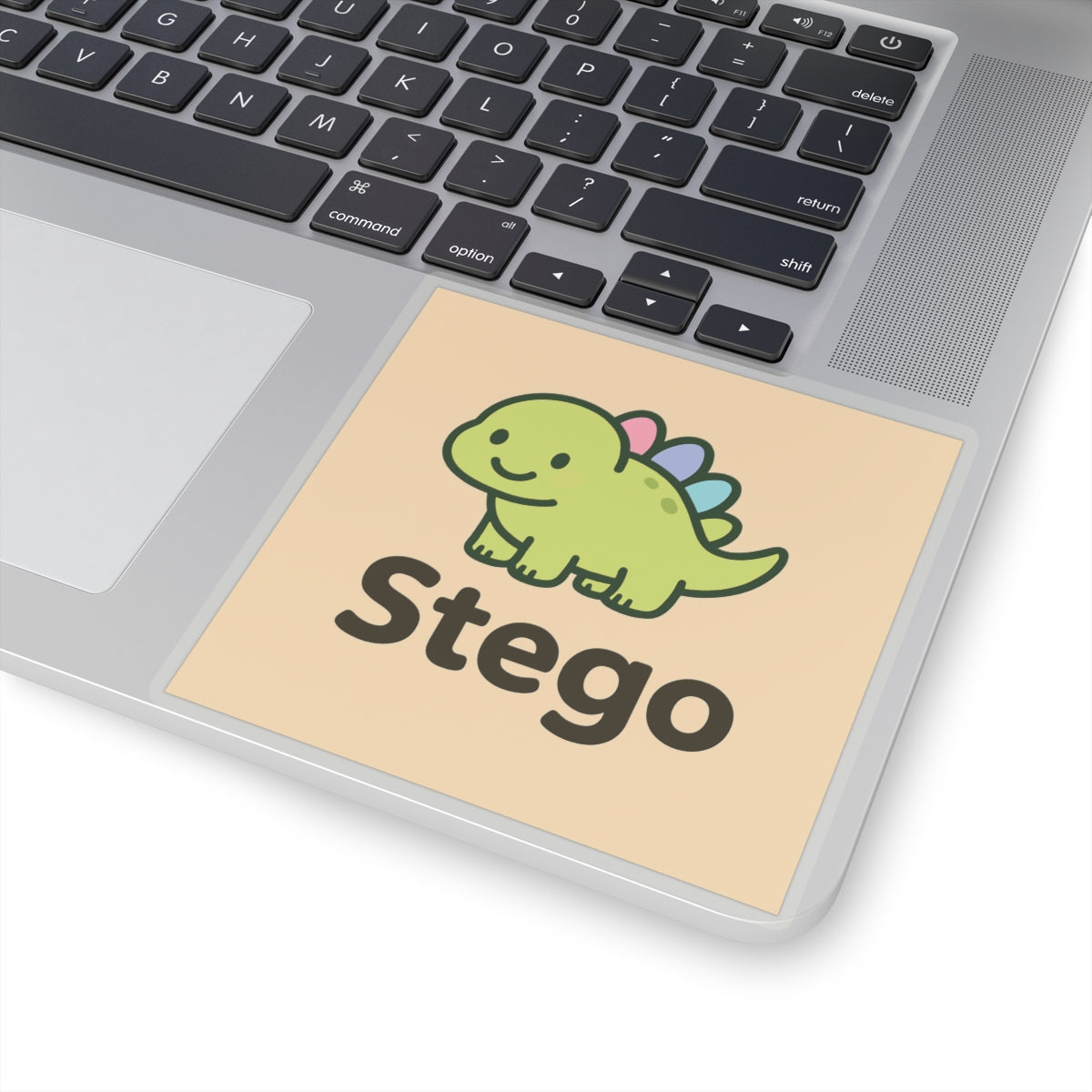 Cute Stego Dinosaur Sticker — Kawaii Green Dino Kiss-Cut Decal